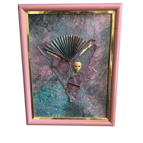 June Marie Mixed Media Abstract Canvas Painted Fiber Gallery Framed Art READ - Picture 1 of 11